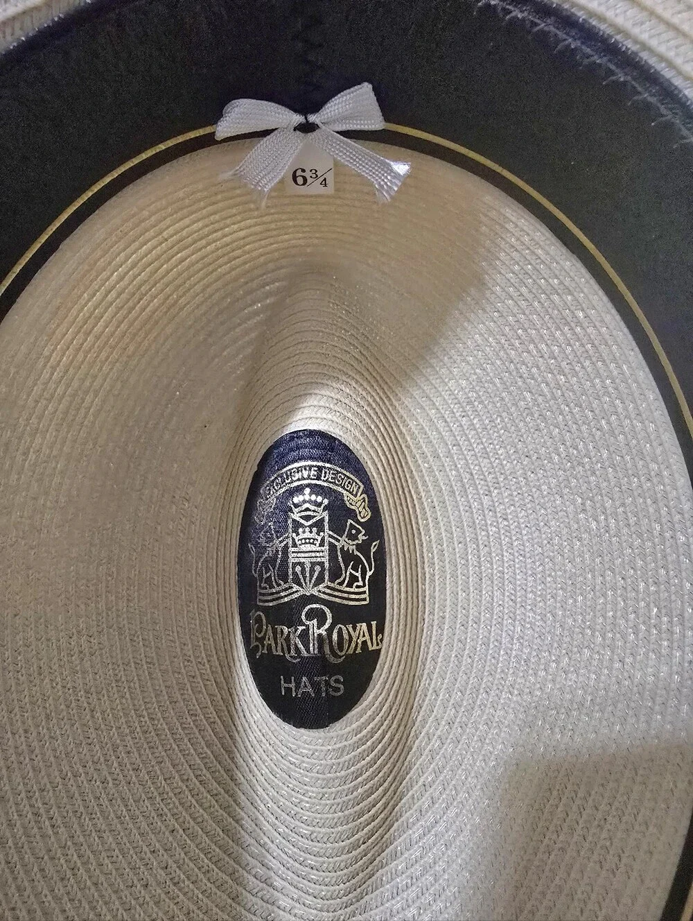Vtg Park Royal Men's Ecru/Brown Fedora Hat Genuine Milan Weave 6 3/4" Looks NEW - Picture 9 of 12